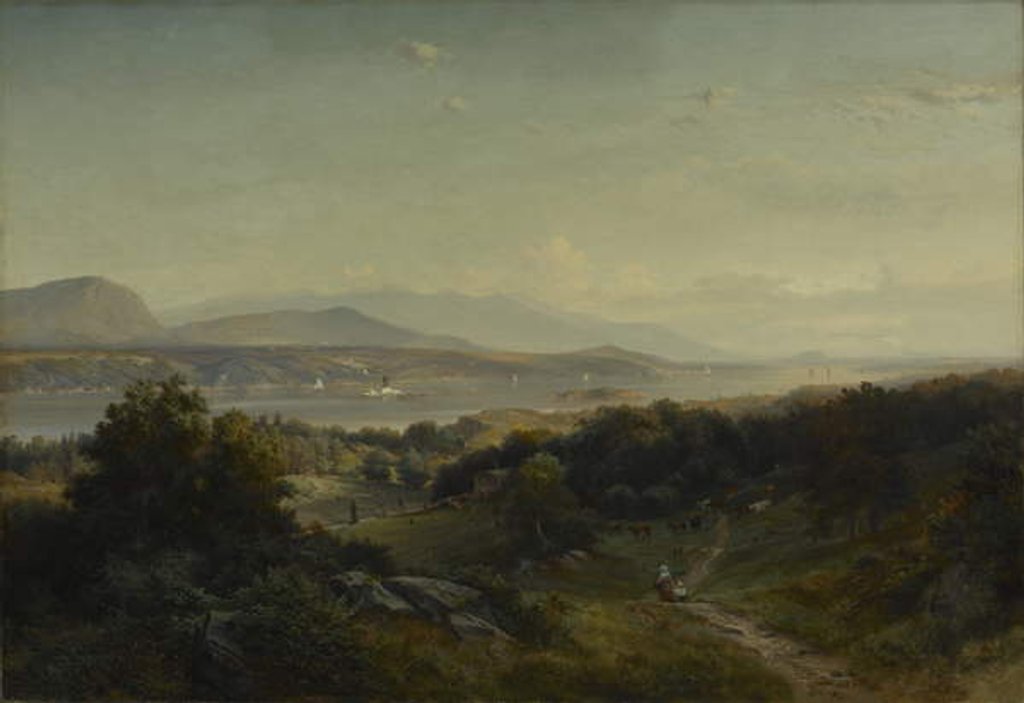 Detail of Landscape, Hyde Park, New York, 1859 by Johann Herman Carmiencke
