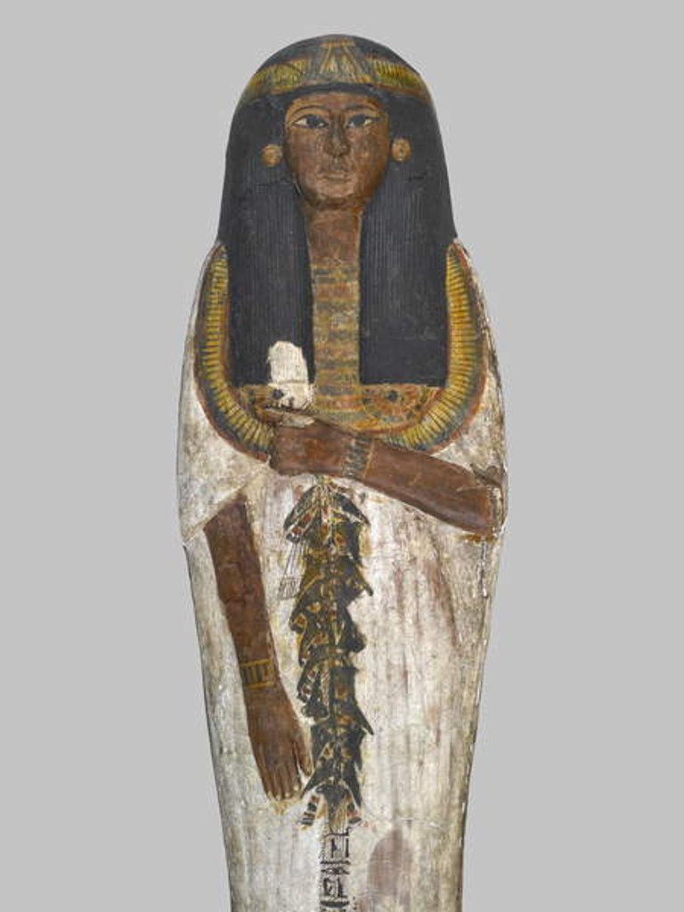 Detail of Coffin of the Lady of the House, Weretwahset by Egyptian 19th Dynasty