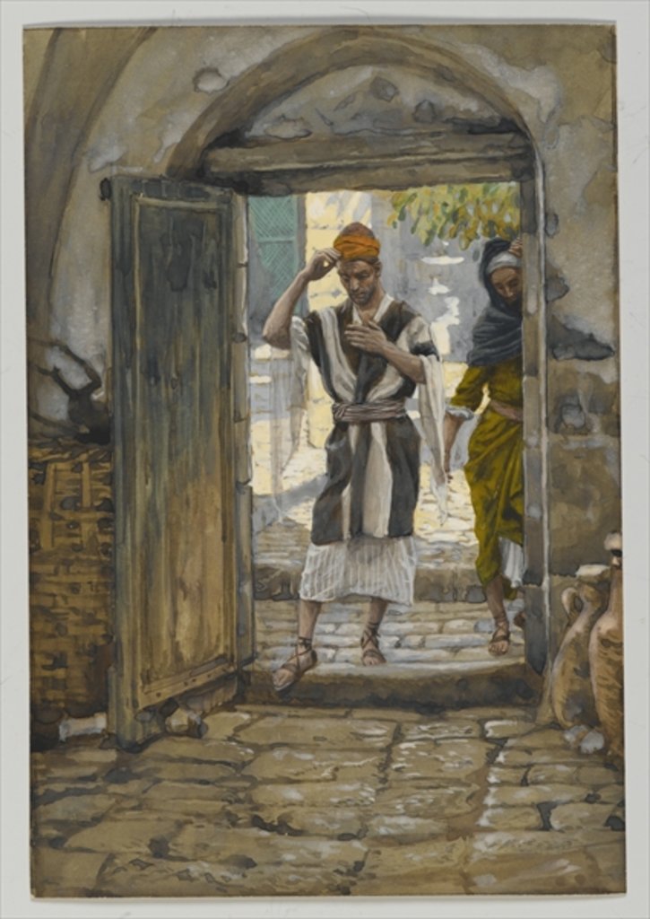 Detail of On Entering the House, Salute It by James Jacques Joseph Tissot