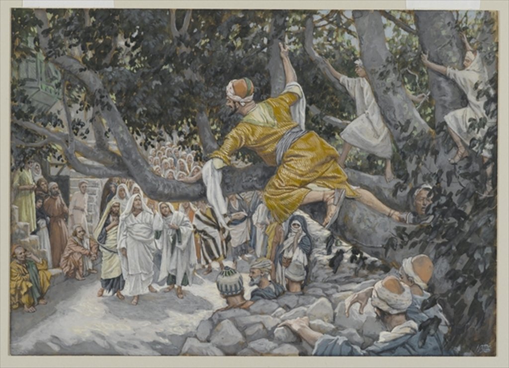 Detail of Zaccheus in the Sycamore Awaiting the Passage of Jesus by James Jacques Joseph Tissot