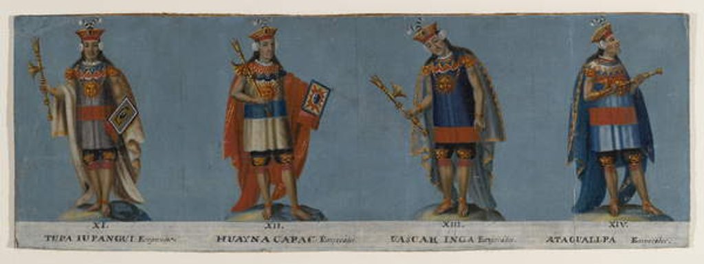 Detail of Four Inca Kings: Tupac Yupanqui, Huayna Capac, Huascar Inca, Atahuallpa, early 19th century by Unknown Artist