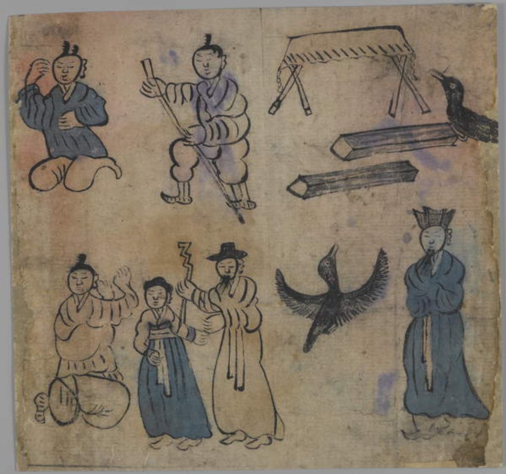Detail of Genre Scene, 1 of 4, 19th century by Korean School