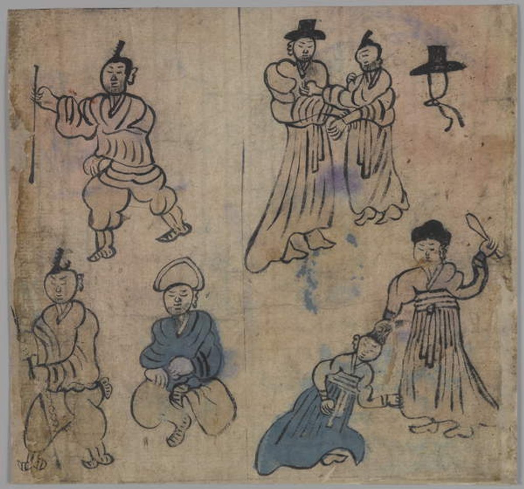 Detail of Genre Scene, 1 of 4, 19th century by Korean School