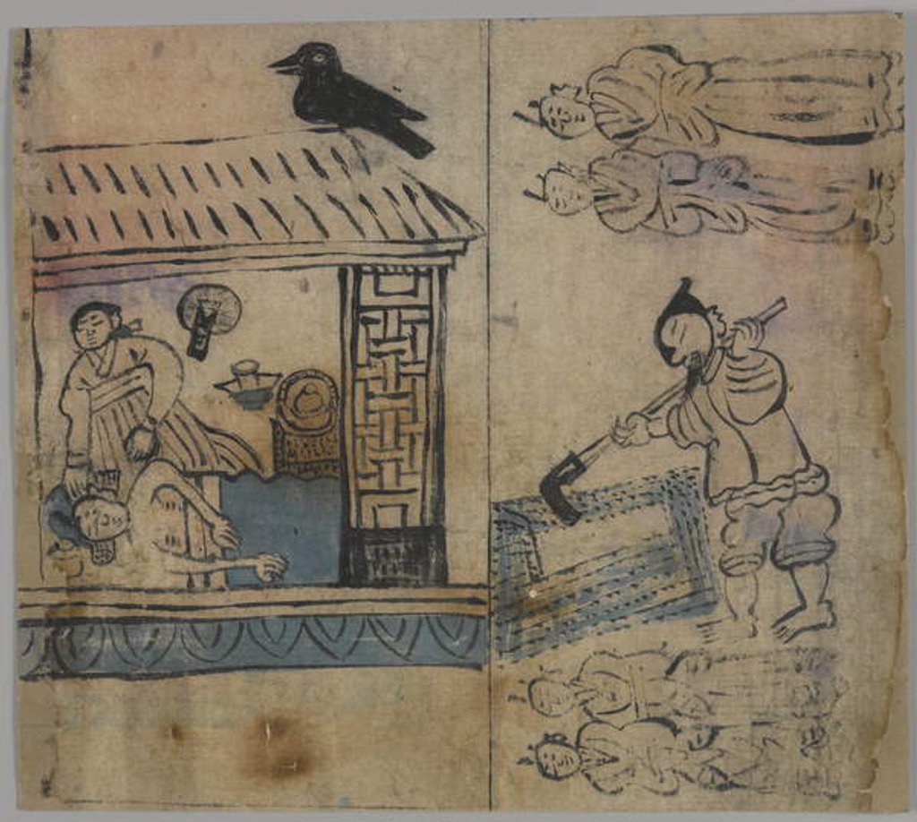 Detail of Genre Scene, 1 of 4, 19th century by Korean School