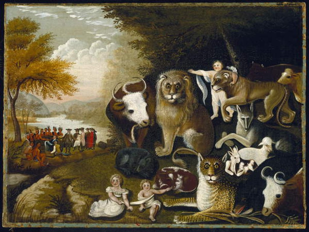 Detail of The Peaceable Kingdom, c.1833-34 by Edward Hicks
