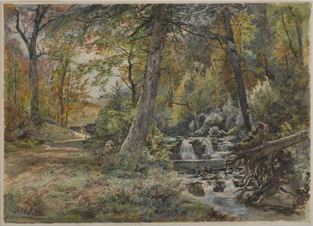 Detail of Landscape with Stream and Road, Chester County, c.1886 by William Trost Richards