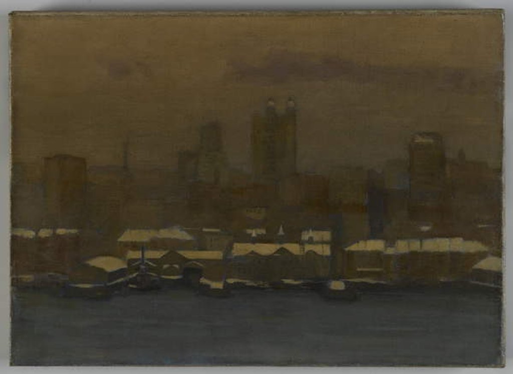 Detail of River Front, New York in Winter, c.1912 by Hamilton Easter Field