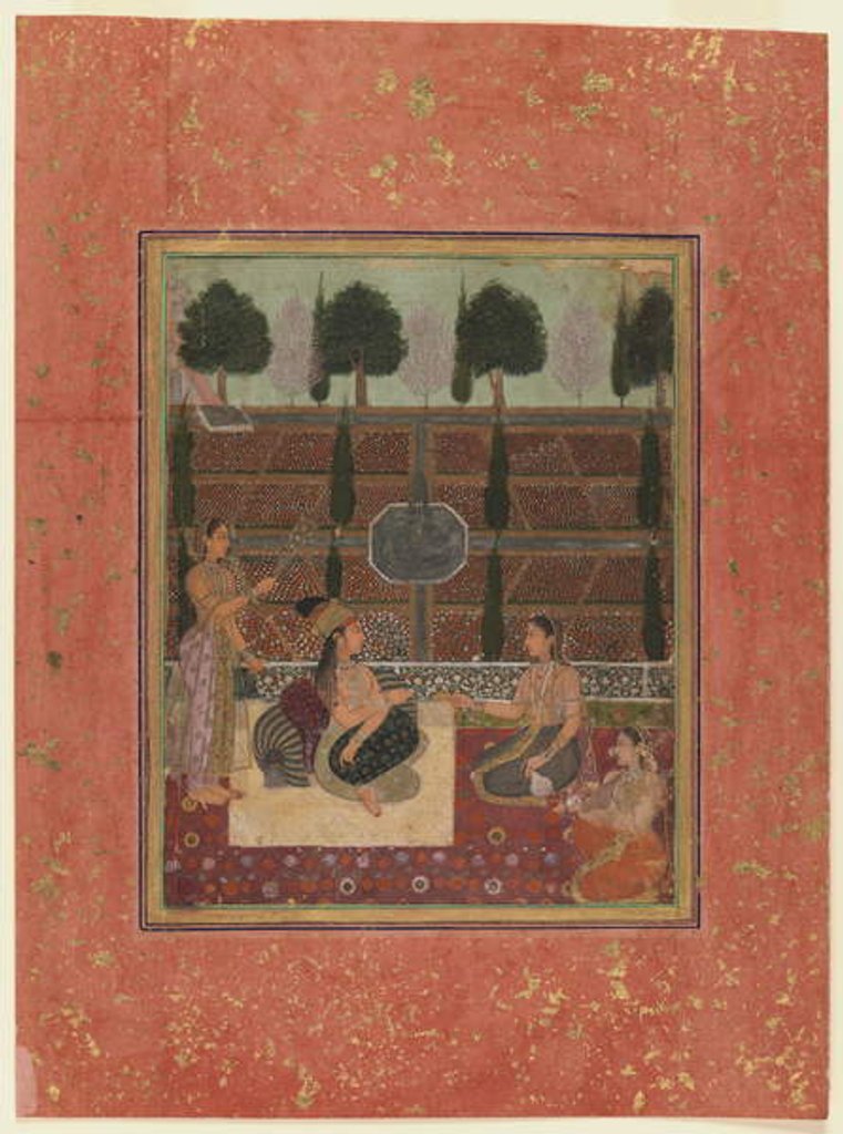 Detail of Ladies on a terrace, Mughal Style, c.1700-10 by Indian School