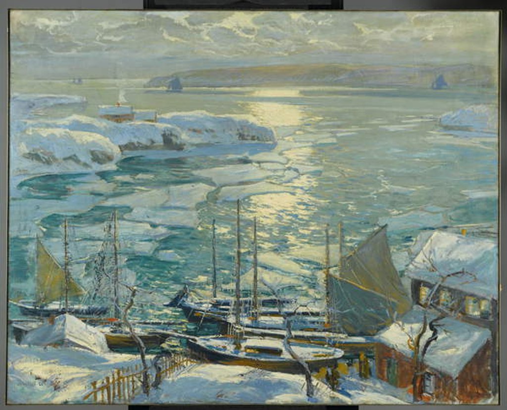 Detail of The Old Ships Draw to Home Again, 1920 by Jonas Lie