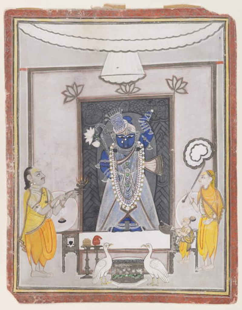 Detail of Worship of Shrinathaji by Indian School