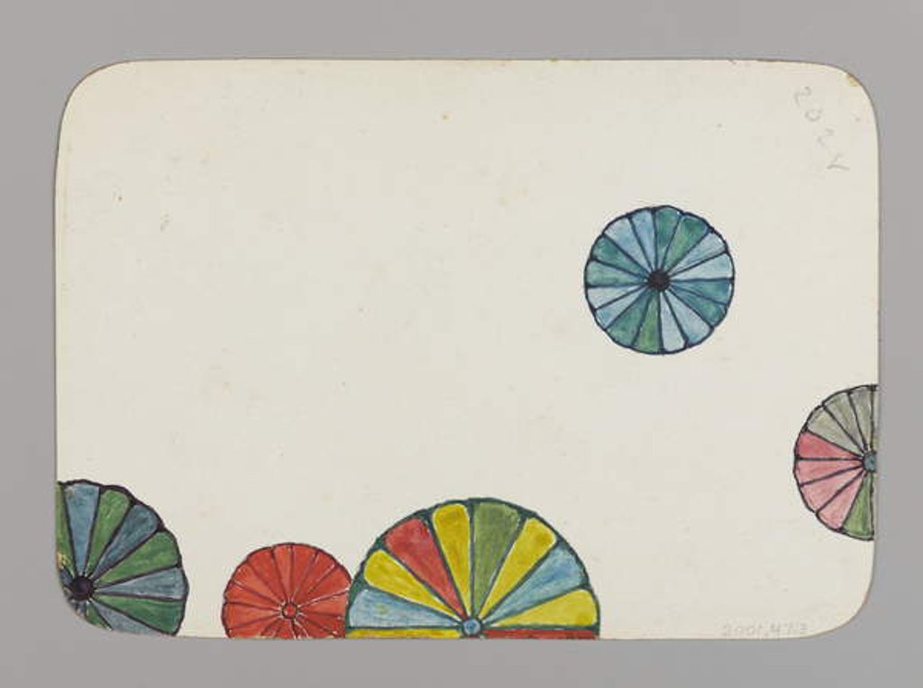 Detail of Small Card decorated with Stylized Chrysanthemums, c.1880 by Christopher Grant La Farge