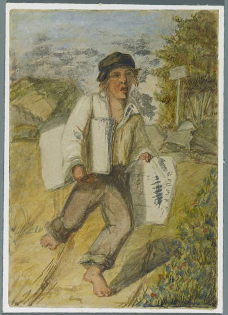 Detail of Newspaper Boy, 1864 by Karl L.H. Mueller