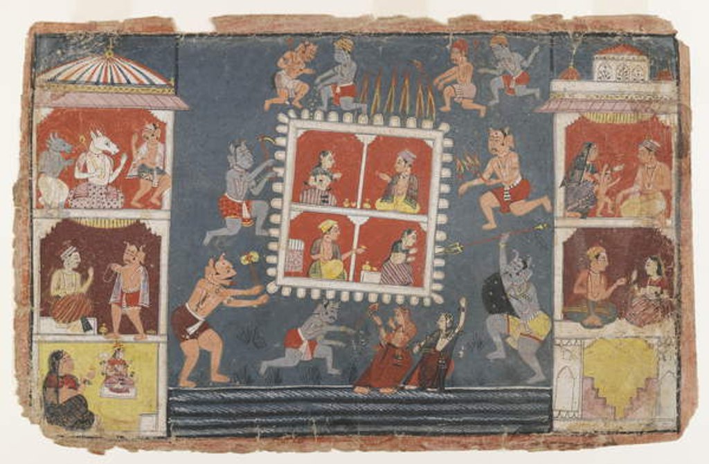 Detail of Page from a Dispersed Bhagavata Purana Series, c.1610-1650 by Indian School
