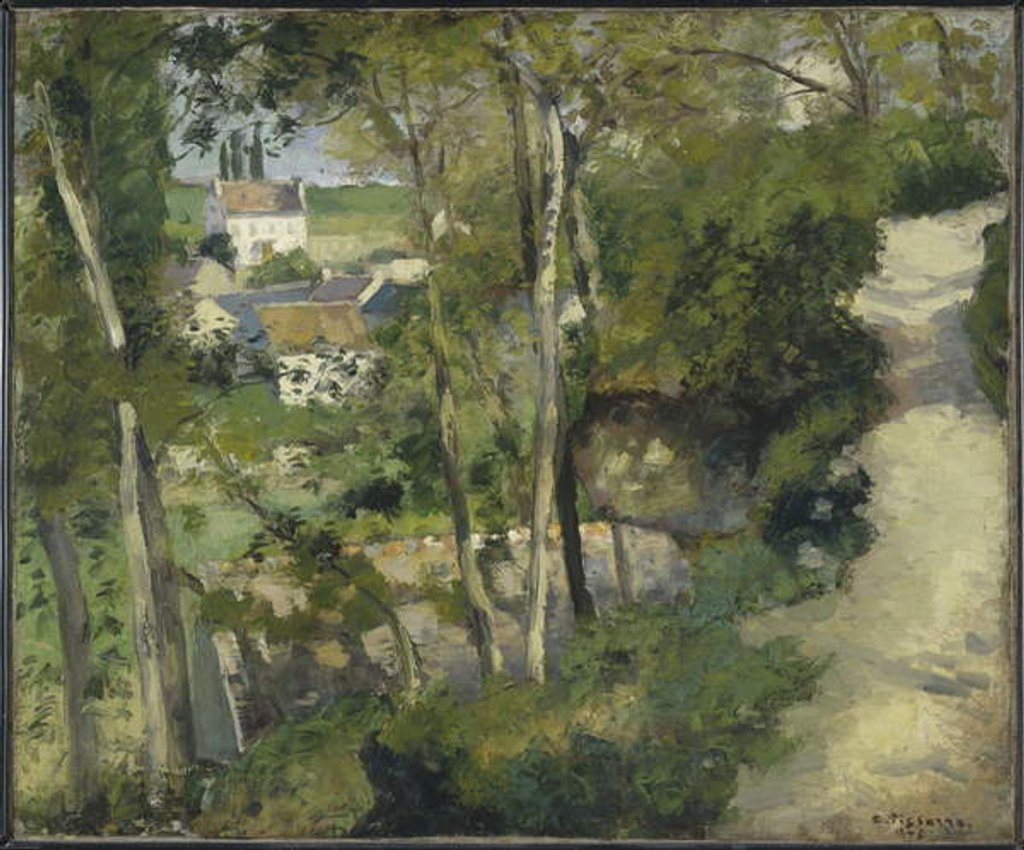 Detail of The Climb, Rue de la Cote-du-Jalet, Pontoise, 1875 by Camille Pissarro