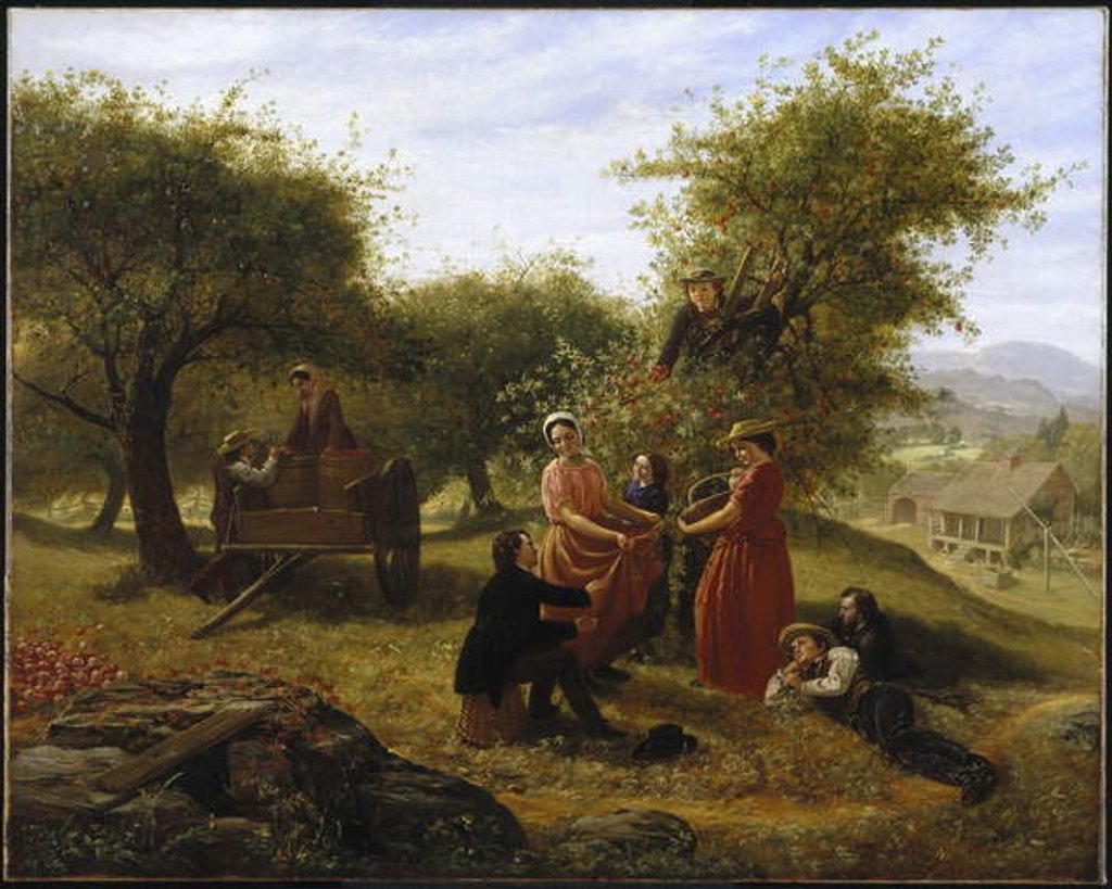 Detail of Apple Gathering, 1856 by Jerome Thompson