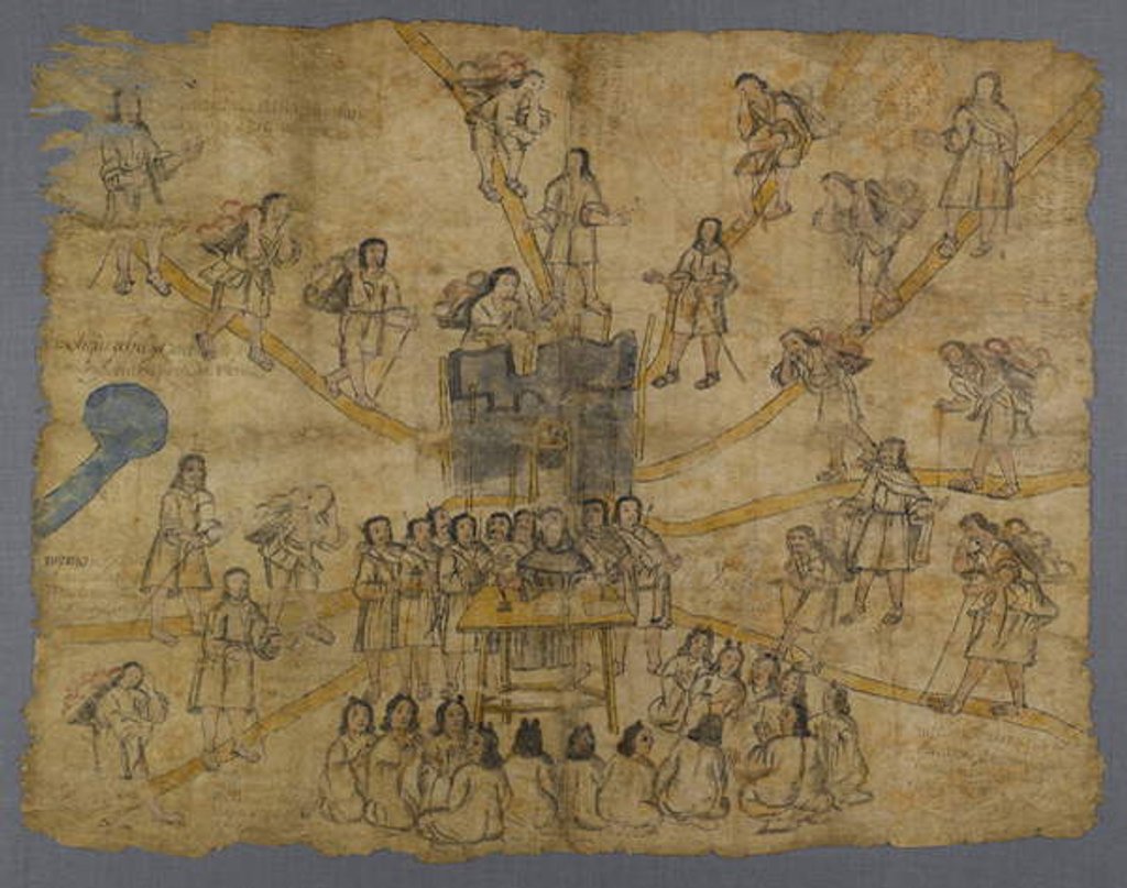 Detail of Page from the Codex San Pedro Atlapolco, Nahua by Mexican School