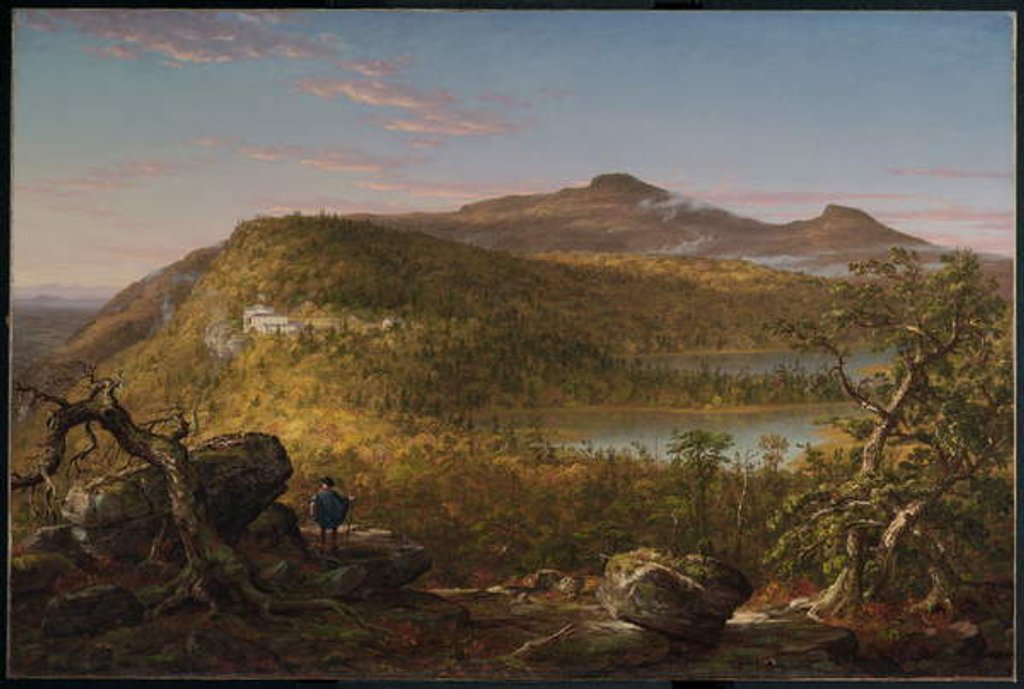 Detail of A View of the Two Lakes and Mountain House, Catskill Mountains, Morning, 1844 by Thomas Cole