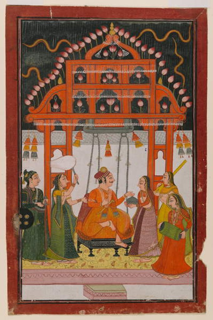 Detail of Hindola Raga, page from a dispersed Ragamala series, c.1830 by Indian School