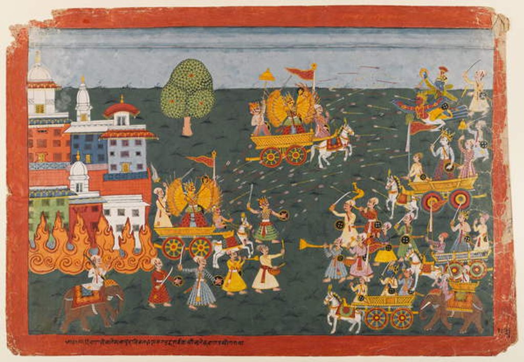 Detail of Folio from a Bhagavata Purana series, c.1800 by School Nepalese