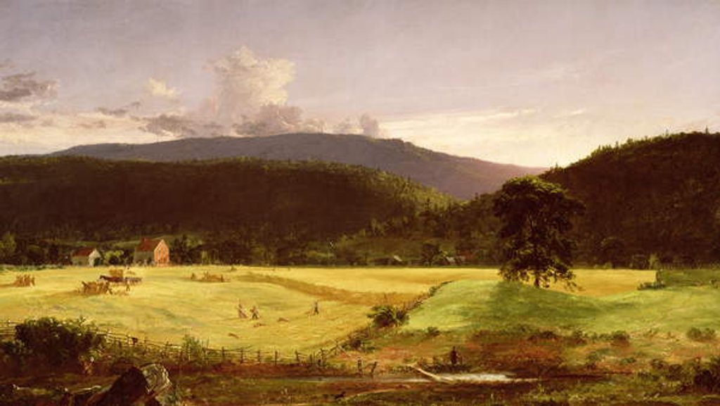 Detail of Bareford Mountains, West Milford, New Jersey, 1850 by Jasper Francis Cropsey