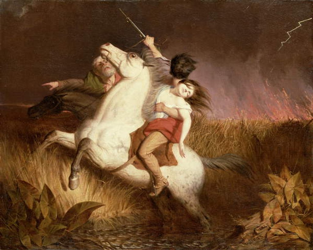 Detail of Prairie Fire, 1847 by Charles Deas