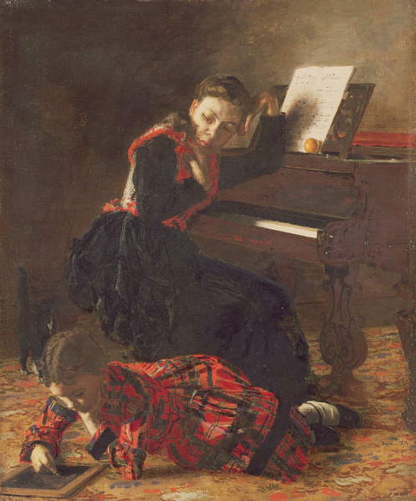 Detail of Home scene, c.1870-71 by Thomas Cowperthwait Eakins