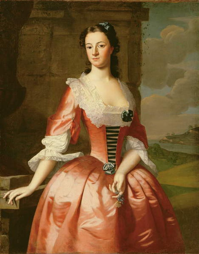 Detail of Portrait of a Mrs John Vinal 1748 by Robert Feke