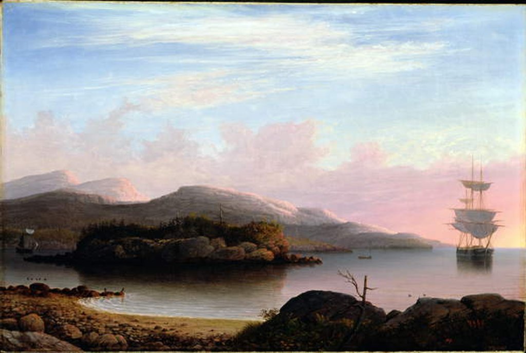 Detail of Off Mount Desert Island, 1856 by Fitz Henry Lane