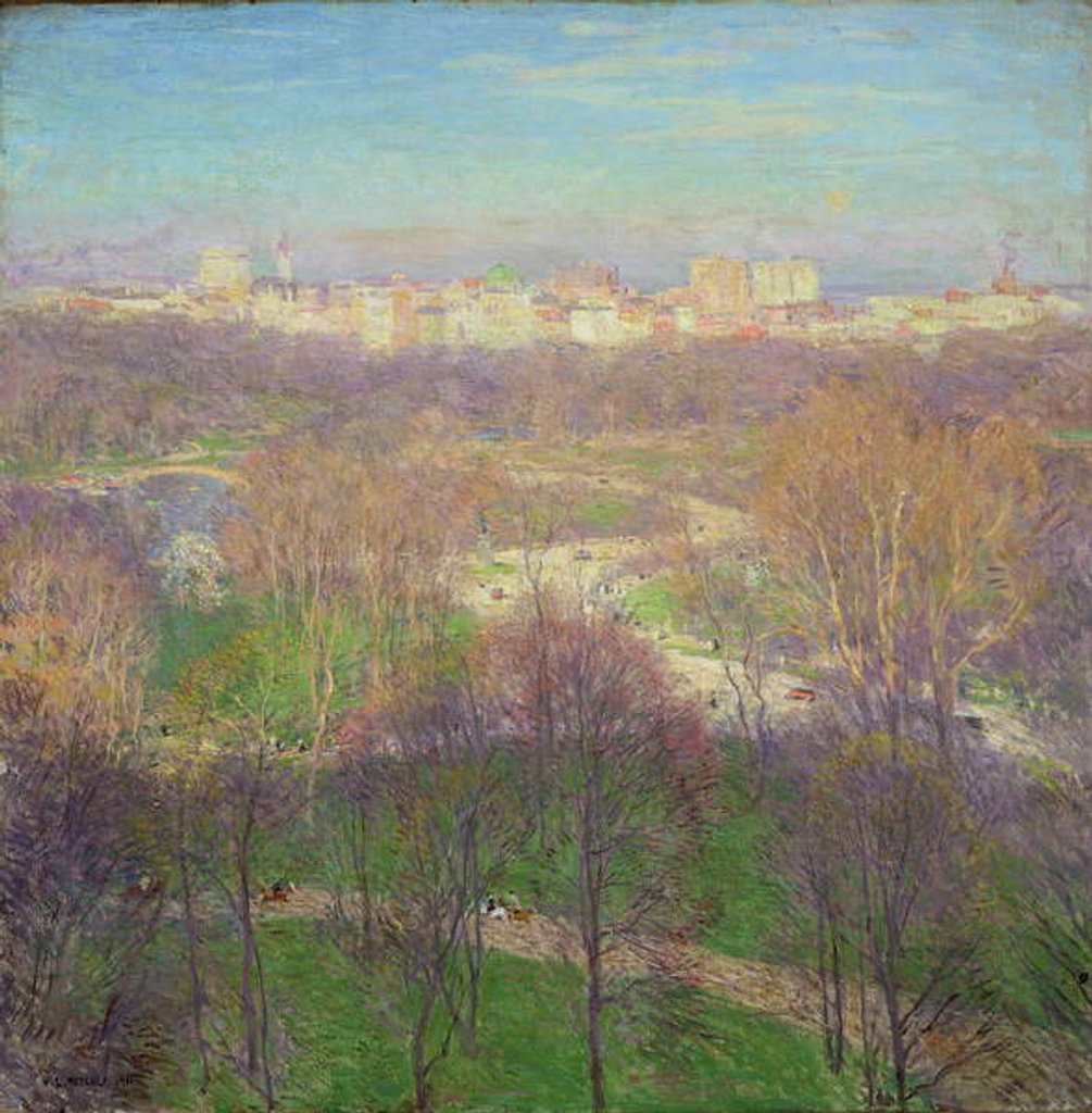 Detail of Early Spring Afternoon, Central Park, 1911 by Willard Leroy Metcalf