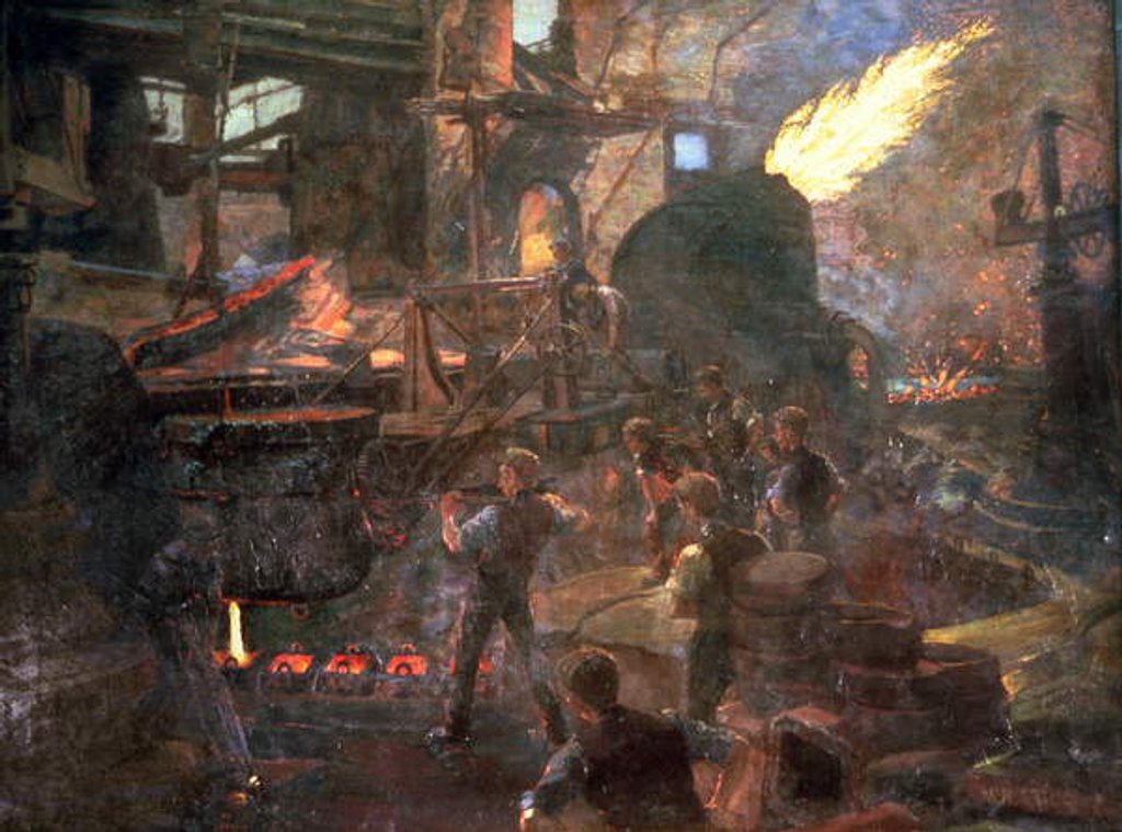Detail of The Wealth of England: the Bessemer Process of Making Steel, 1895 by William Holt Yates Titcomb