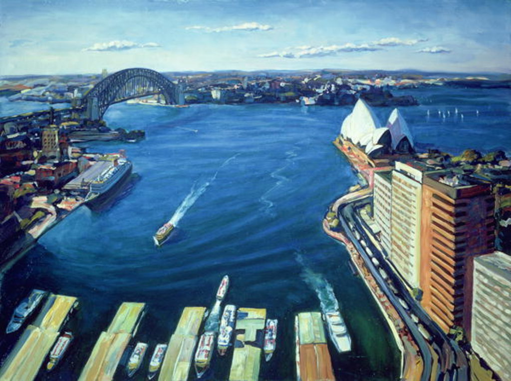 Detail of Sydney Harbour, PM, 1995 by Ted Blackall