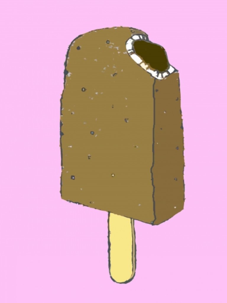 Detail of Choc lolly, 2007 (oil sticks and ink on paper by Sarah Thompson-Engels