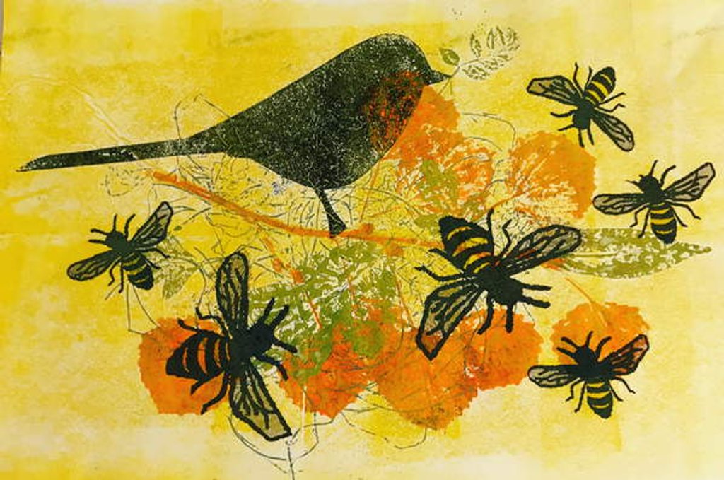 Detail of Birds and bees, 2019 by Sarah Thompson-Engels