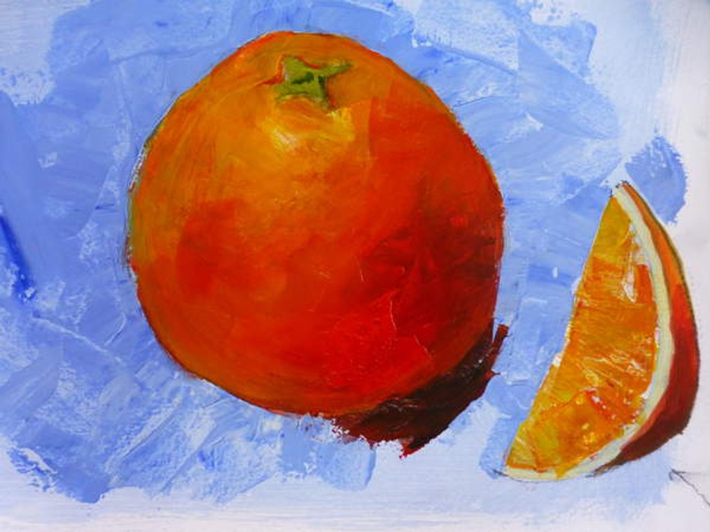 Detail of Orange and slice, 2019 by Sarah Thompson-Engels