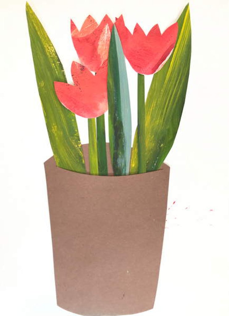 Detail of Tulips in a pot, 2018 by Sarah Thompson-Engels
