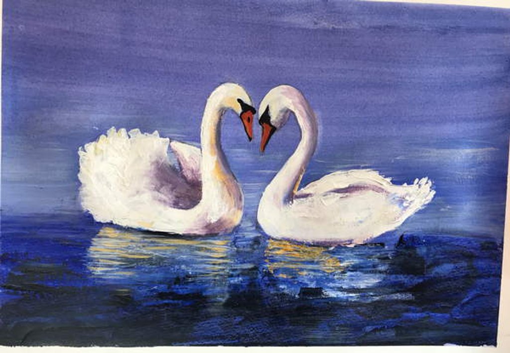 Detail of Swans, 2019 by Sarah Thompson-Engels