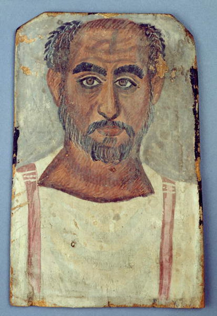 Detail of Mummy portrait of a man, c.250-300 AD by Roman Period Egyptian