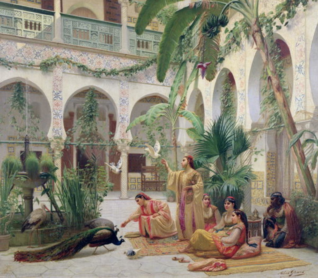Detail of The Court of the Harem, 19th century by Albert Girard