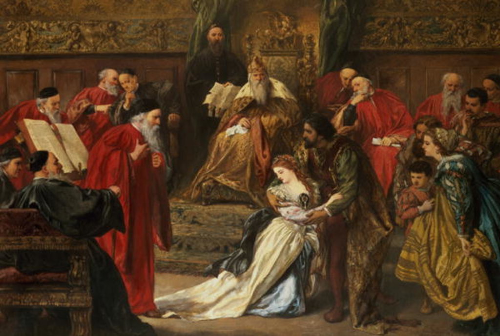 Detail of Cordelia in the Court of King Lear, 1873 by John Gilbert