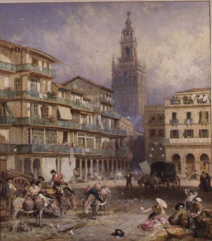 Detail of Seville by Myles Birket Foster