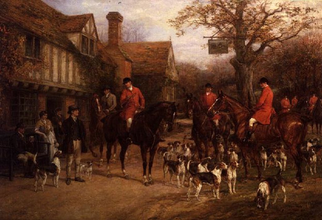 Detail of The Meet, Ye Olde Wayside Inn by Heywood Hardy