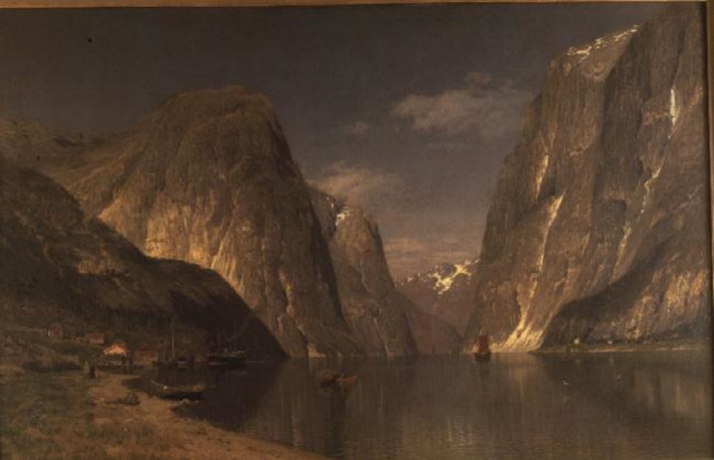 Detail of Up the Sogne Fjord, near Gudangen, 1876 by Adelsteen Normann