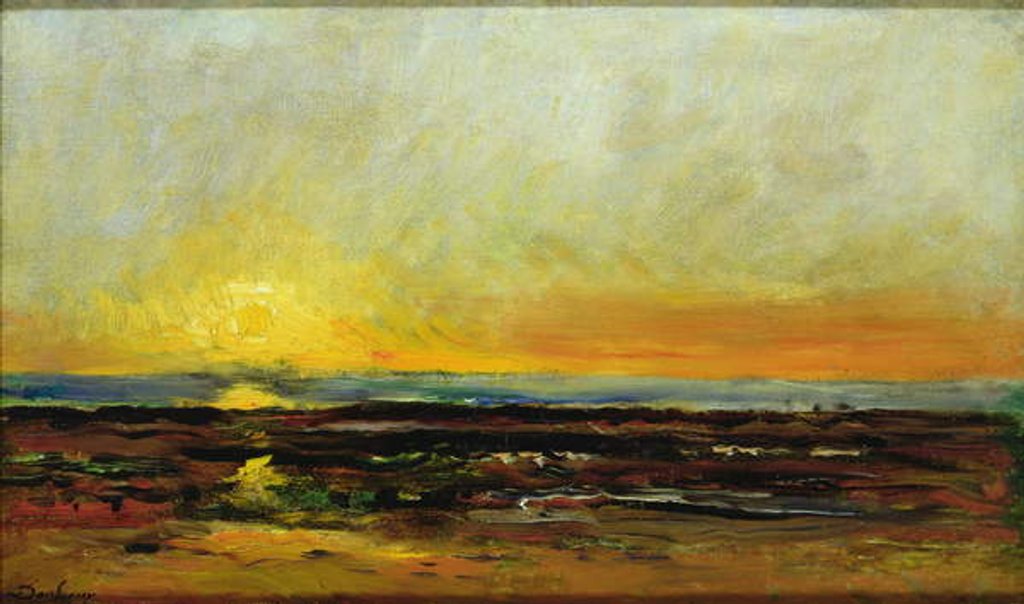 Detail of Sunset on the Sea Coast by Charles Francois Daubigny