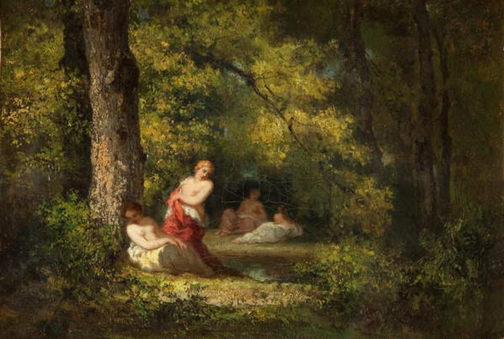 Detail of Four Nymphs in a Wood by Narcisse Virgile Diaz de la Pena