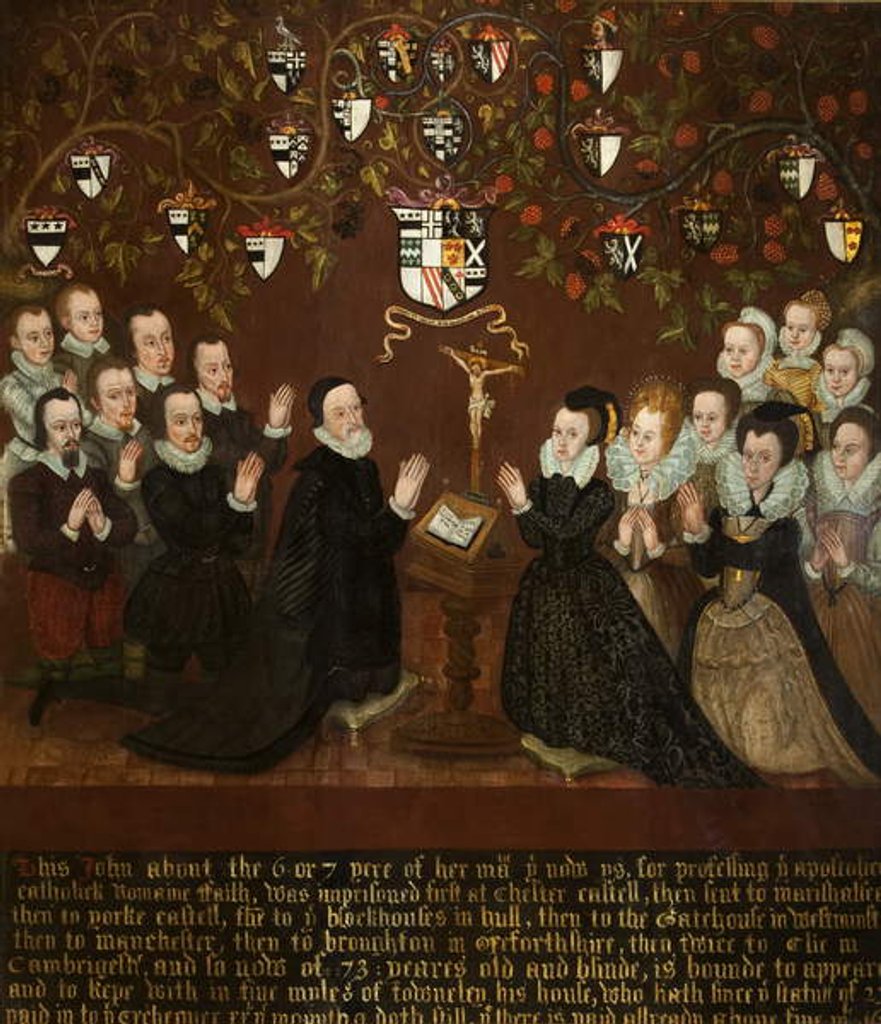 Detail of John and Mary Towneley and Family, 1601 by English School