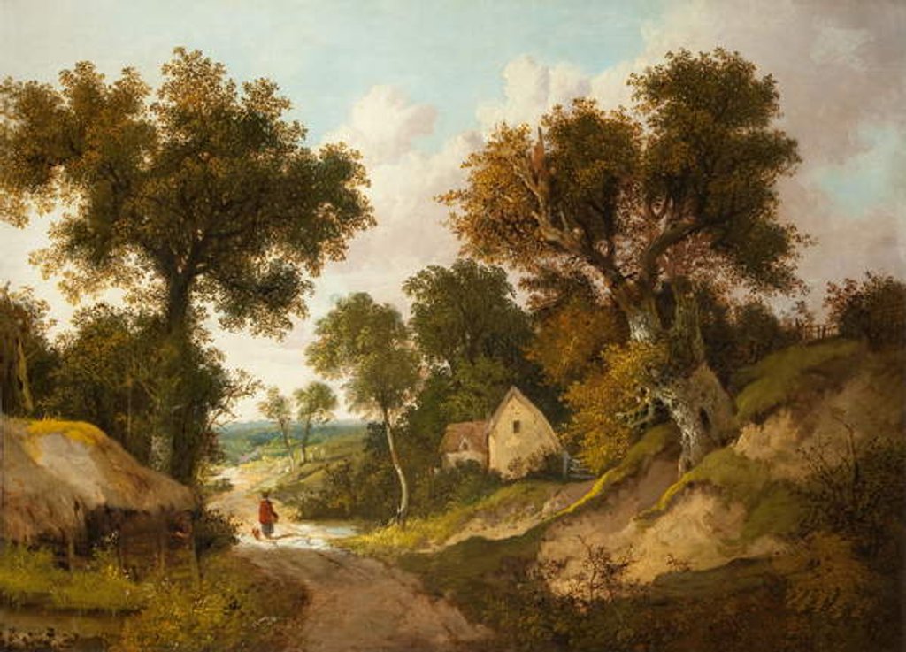 Detail of A Country Lane in Norfolk, 1878 by John Berney Ladbrooke