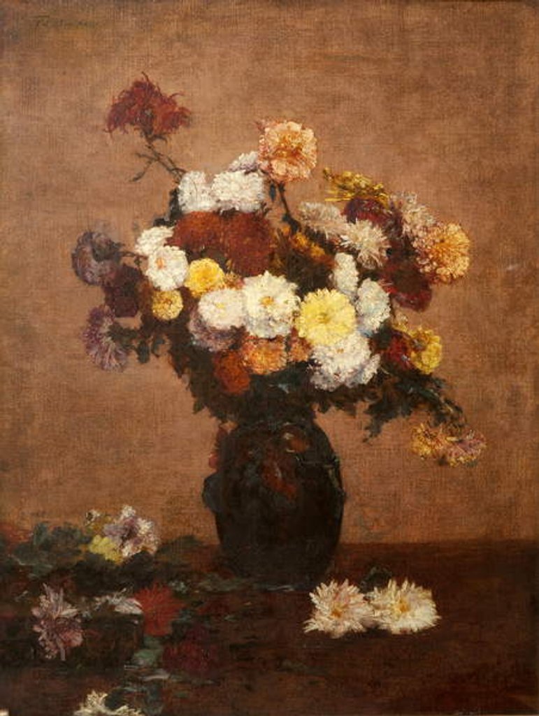 Detail of Flowers in a Vase, 1872 by Henri (follower of) Fantin-Latour