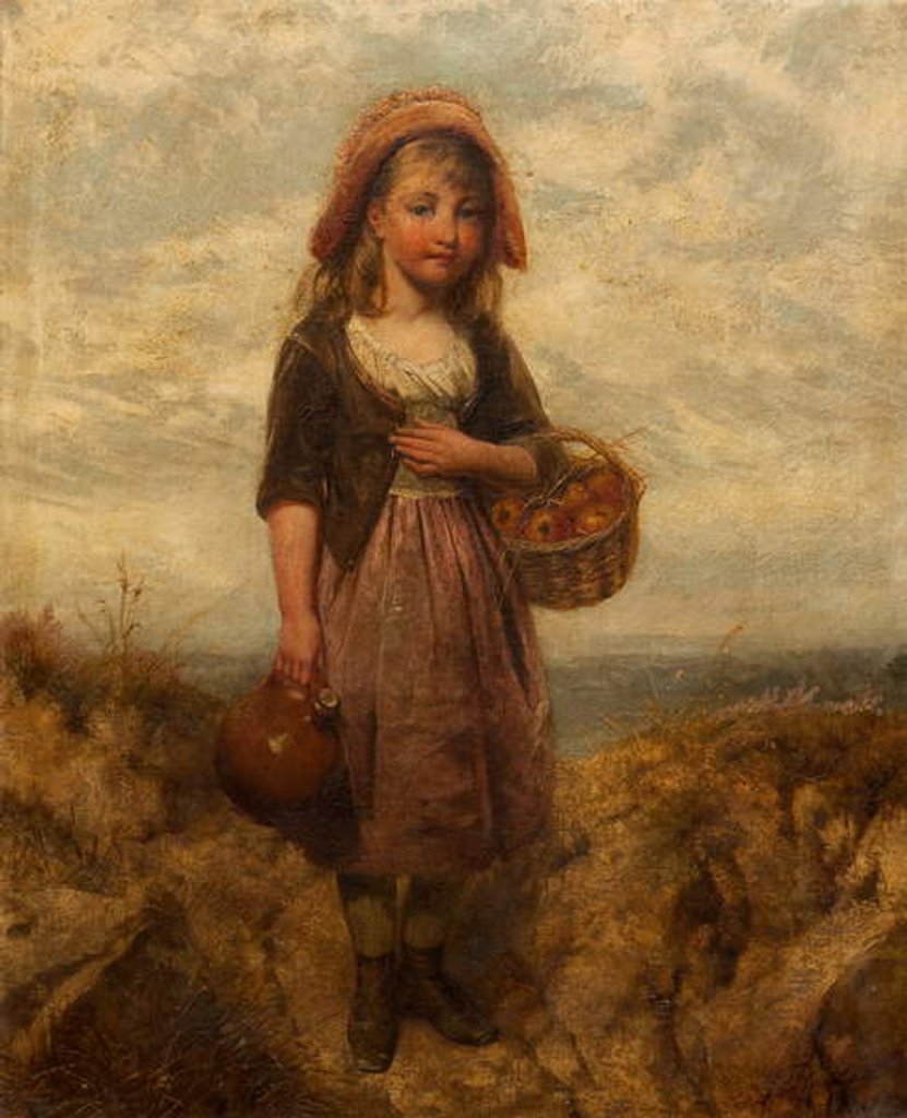 Detail of Girl with a Basket of Apples by Edward John Cobbett