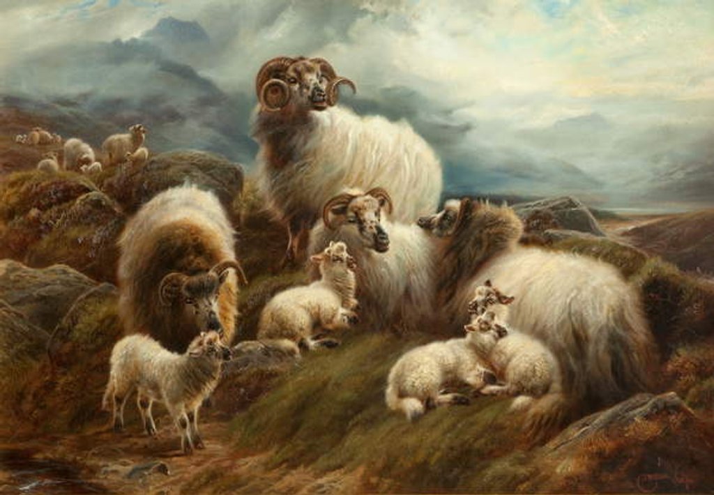 Detail of Sheep in a Landscape, 1894 by Robert Watson