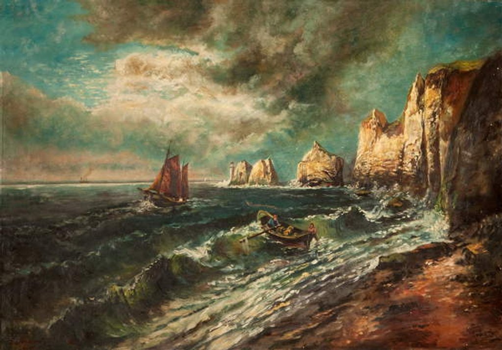 Detail of The Needles, Isle of Wight by Thomas Grimshaw